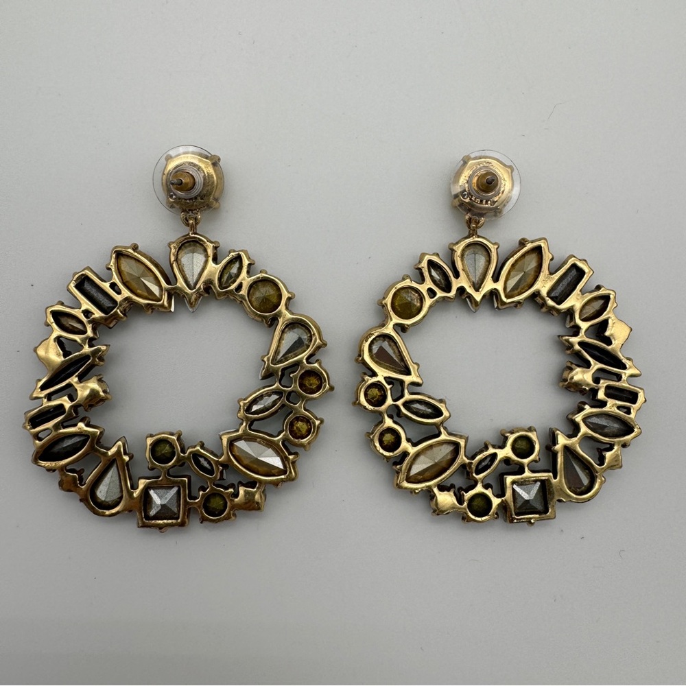 J Crew Mixed Crystal Circle Statement Earrings - … - image 5
